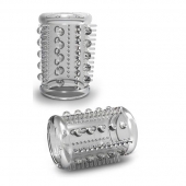 Прозрачная насадка с шипами и шишечками STAY HARD COCK SLEEVE 03 CLEAR - Blush Novelties - в Пензе купить с доставкой