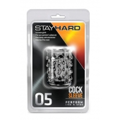 Прозрачная насадка с капельками STAY HARD COCK SLEEVE 05 CLEAR - Blush Novelties - в Пензе купить с доставкой