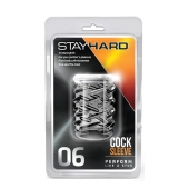 Прозрачная насадка с объёмными чёрточками STAY HARD COCK SLEEVE 06 CLEAR - Blush Novelties - в Пензе купить с доставкой