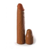 Коричневая насадка на член 2  Silicone X-tension - 20,3 см. - Pipedream - в Пензе купить с доставкой