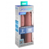 Телесная вибронасадка на член 3  Vibrating Mega X-tension with Remote - 22,9 см. - Pipedream - в Пензе купить с доставкой