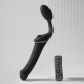 Черный безремневой вибрострапон Strap-On-Me Multi Orgasm Size XL - Strap-on-me - купить с доставкой в Пензе