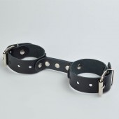 Черные кожаные наручники-фиксатор - Sitabella - купить с доставкой в Пензе