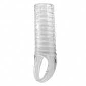 Прозрачная насадка на пенис с ребрышками и подхватом мошонки - Baile - в Пензе купить с доставкой