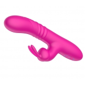 Розовый вибратор-кролик с функцией поступательных движений - 24,3 см. - Secwell