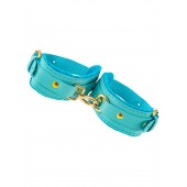 Голубые двуслойные кожаные оковы - Pecado - купить с доставкой в Пензе