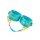 Голубые однослойные кожаные оковы - Pecado - купить с доставкой в Пензе