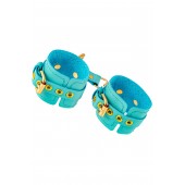 Голубые однослойные кожаные наручники - Pecado - купить с доставкой в Пензе