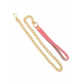 Розовый кожаный поводок с карабином для ошейника - 80 см. - Pecado - купить с доставкой в Пензе