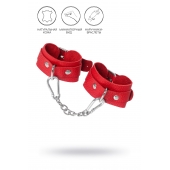 Красные кожаные наручники-браслеты со скруглёнными углами - Pecado - купить с доставкой в Пензе