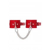 Красные мягкие кожаные оковы с люверсами - Pecado - купить с доставкой в Пензе
