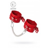Красные мягкие кожаные оковы с люверсами - Pecado - купить с доставкой в Пензе