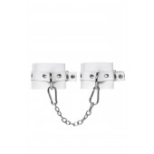 Белые мягкие кожаные оковы с люверсами - Pecado - купить с доставкой в Пензе