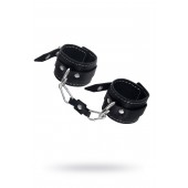 Черные двухслойные наручники с белой строчкой - Pecado - купить с доставкой в Пензе