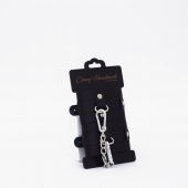 Черные кожаные наручники с хромированной фурнитурой - Crazy Handmade - купить с доставкой в Пензе