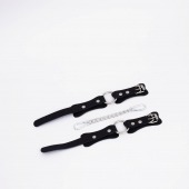 Черные кожаные оковы с кольцом - Crazy Handmade - купить с доставкой в Пензе