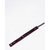 Черно-розовый кожаный ошейник с розовой строчкой - Crazy Handmade - купить с доставкой в Пензе