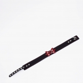 Черный ошейник с красным декором и строчкой - Crazy Handmade - купить с доставкой в Пензе