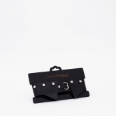 Черный однослойный кожаный ошейник с имитацией воротничка - Crazy Handmade - купить с доставкой в Пензе