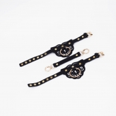 Черные оковы с золотистой фурнитурой - Crazy Handmade - купить с доставкой в Пензе