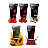Набор из 5 съедобных лубрикантов JUJU (клубника, малина, тропические фрукты, вишня, кокос) - JuJu - купить с доставкой в Пензе