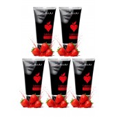 Набор из 5 съедобных лубрикантов JUJU со вкусом клубники - JuJu - купить с доставкой в Пензе