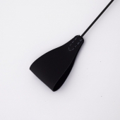 Стек с широким черным кожаным наконечником и металлической ручкой - 67 см. - Crazy Handmade - купить с доставкой в Пензе