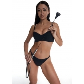 Стек с черным кожаным наконечником в виде сердца и металлической ручкой - 67 см. - Crazy Handmade - купить с доставкой в Пензе