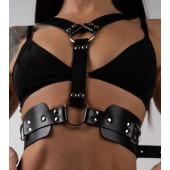 Черная кожаная двусторонняя портупея - Crazy Handmade - купить с доставкой в Пензе