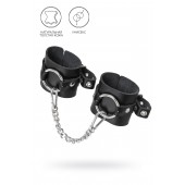 Черные наручники из толстой натуральной кожи с люверсами - Pecado - купить с доставкой в Пензе