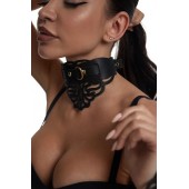 Фигурный чокер с узорами и золотистой фурнитурой - Crazy Handmade - купить с доставкой в Пензе