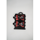 Черно-красные кожаные наручники с бантиками - Crazy Handmade - купить с доставкой в Пензе