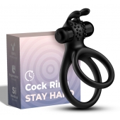 Черное эрекционное виброкольцо с подхватом мошонки Stay Hard - Boys of Toys - в Пензе купить с доставкой