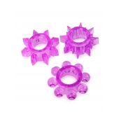 Набор из 3 лиловых эрекционных колец различной формы - Erowoman-Eroman - в Пензе купить с доставкой