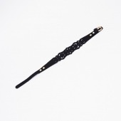 Черный ажурный чокер с золотистой фурнитурой - Crazy Handmade - купить с доставкой в Пензе