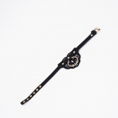 Черный чокер с клепками и золотистой фурнитурой - Crazy Handmade - купить с доставкой в Пензе