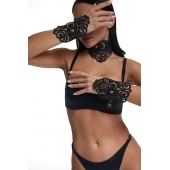 Фигурный набор для БДСМ-игр с узорами и золотистой фурнитурой - Crazy Handmade - купить с доставкой в Пензе