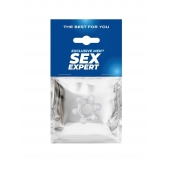 Прозрачное эластичное эрекционное кольцо с 6 шариками - Sex Expert - в Пензе купить с доставкой