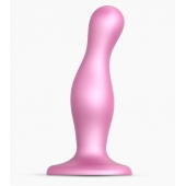 Розовая насадка Strap-On-Me Dildo Plug Curvy size M - Strap-on-me - купить с доставкой в Пензе
