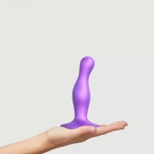 Фиолетовая насадка Strap-On-Me Dildo Plug Curvy size S - Strap-on-me - купить с доставкой в Пензе