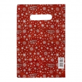 Красный подарочный новогодний пакет с вырубной ручкой (20х30 см) - Сима-Ленд - купить с доставкой в Пензе