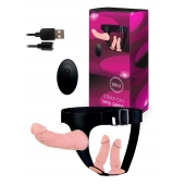 Женский страпон с 3 насадками и вибрацией - Erowoman-Eroman - купить с доставкой в Пензе