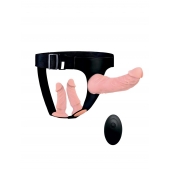 Женский страпон с 3 насадками и вибрацией - Erowoman-Eroman - купить с доставкой в Пензе