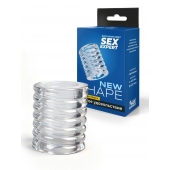 Прозрачная сквозная насадка на пенис с ребрышками - Sex Expert - в Пензе купить с доставкой