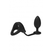 Черное эрекционное кольцо с анальной пробкой Cockstrap With Anal Plug - Dream Toys - в Пензе купить с доставкой