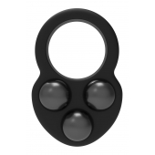 Черное эрекционное кольцо с утяжелителями - Dream Toys - в Пензе купить с доставкой