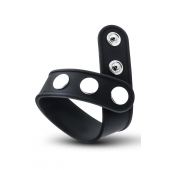 Черное эрекционное кольцо на кнопках - Blush Novelties - в Пензе купить с доставкой