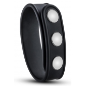 Черное эрекционное кольцо на кнопках - Blush Novelties - в Пензе купить с доставкой