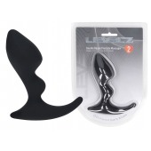 Черная анальная пробка для массажа простаты Double Ripple Silicone Prostate Massager - Shots Media BV - в Пензе купить с доставкой