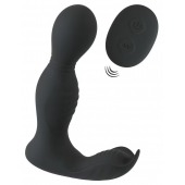 Черная анальная пробка с вибрацией, вращением и пультом ДУ RC Butt Plug with 2 Functions - Orion - в Пензе купить с доставкой
